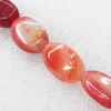 Gemstone beads, Agate(dyed), Flat Oval 25x17x9mm, sold per 16-inch strand