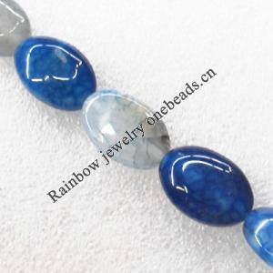 Gemstone beads, Agate(dyed), Flat Oval 25x17x9mm, sold per 16-inch strand