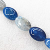 Gemstone beads, Agate(dyed), Flat Oval 25x17x9mm, sold per 16-inch strand