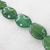 Gemstone beads, Agate(dyed), Flat Oval 29x30mm, sold per 16-inch strand