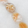 Gemstone beads, Agate(dyed), Twist Flat Oval 30x21mm, sold per 16-inch strand