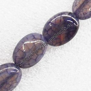 Gemstone beads, Agate(dyed), Flat Oval 20x14x9mm, sold per 16-inch strand