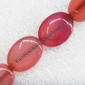 Gemstone beads, Agate(dyed), Flat Oval 20x15x5mm, sold per 16-inch strand