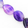 Gemstone beads, Agate(dyed), Flat Oval 30x22x6mm, sold per 16-inch strand