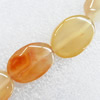Gemstone beads, Agate(dyed), Flat Oval 20x15x5mm, sold per 16-inch strand