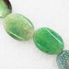 Gemstone beads, Agate(dyed), Flat Oval 25x18x6mm, sold per 16-inch strand