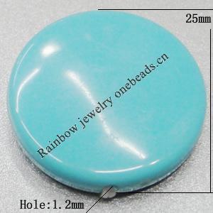  Solid Acrylic Beads, Flat Round 25x6mm Hole:1.2mm Sold by Bag 