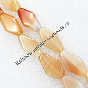 Gemstone beads, Agate(dyed), Diamond 24x12x5mm, sold per 16-inch strand