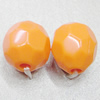  Solid Acrylic Beads, Faceted Oval 16x15mm Hole:3mm Sold by Bag 