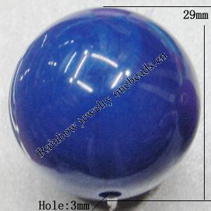  Solid Acrylic Beads, Round 29mm Hole:3mm Sold by Bag 