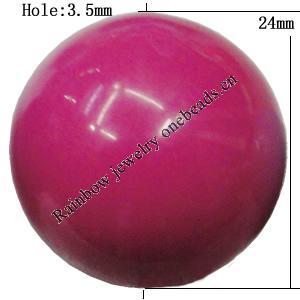  Solid Acrylic Beads, Round 24mm Hole:3.5mm Sold by Bag 