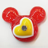 Resin Cabochons, No Hole Headwear & Costume Accessory, Animal Head with Acrylic Zircon 26x33mm, Sold by Bag