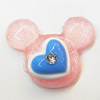 Resin Cabochons, No Hole Headwear & Costume Accessory, Animal Head with Acrylic Zircon 26x33mm, Sold by Bag