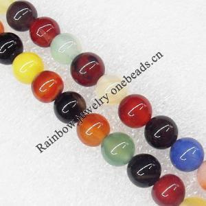 Gemstone beads, Agate(dyed), Round 6mm, sold per 16-inch strand