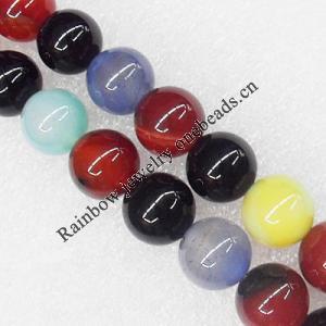 Gemstone beads, Agate(dyed), Round 18mm, sold per 16-inch strand