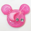 Resin Cabochons, No Hole Headwear & Costume Accessory, Animal Head with Acrylic Zircon 27x35mm, Sold by Bag