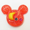 Resin Cabochons, No Hole Headwear & Costume Accessory, Animal Head with Acrylic Zircon 27x35mm, Sold by Bag