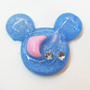 Resin Cabochons, No Hole Headwear & Costume Accessory, Animal Head with Acrylic Zircon 27x35mm, Sold by Bag