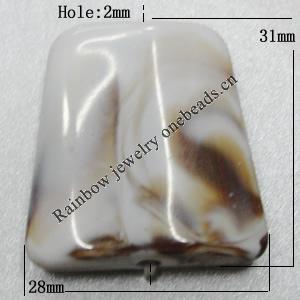 Dichroic Solid Acrylic Beads, Trapezium 28x31x7mm Hole:2mm Sold by Bag 