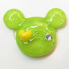 Resin Cabochons, No Hole Headwear & Costume Accessory, Animal Head with Acrylic Zircon 27x35mm, Sold by Bag