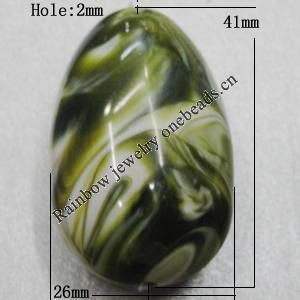 Dichroic Solid Acrylic Beads, Teardrop 26x41x19mm Hole:2mm Sold by Bag 