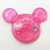 Resin Cabochons, No Hole Headwear & Costume Accessory, Animal Head with Acrylic Zircon 27x35mm, Sold by Bag