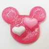 Resin Cabochons, No Hole Headwear & Costume Accessory, Animal Head 27x35mm, Sold by Bag
