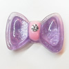 Resin Cabochons, No Hole Headwear & Costume Accessory, Knot with Acrylic Zircon 21x31mm, Sold by Bag