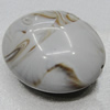 Dichroic Solid Acrylic Beads, Flat Oval 23x28x14mm Hole:2mm Sold by Bag 