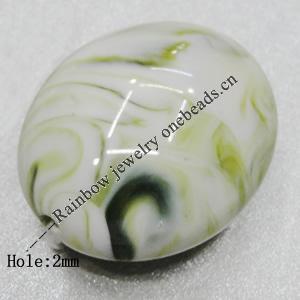 Dichroic Solid Acrylic Beads, Flat Oval 24x20x12mm Hole:2mm Sold by Bag 