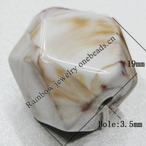 Dichroic Solid Acrylic Beads, Polyhedron 19x20mm Hole:3.5mm Sold by Bag 