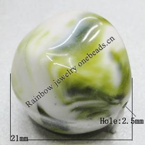 Dichroic Solid Acrylic Beads, Nugget 21x21mm Hole:2.5mm Sold by Bag 