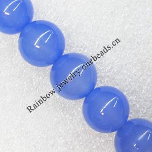 Gemstone beads, Agate(dyed), Round 16mm, sold per 16-inch strand