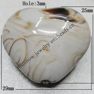 Dichroic Solid Acrylic Beads, Heart 25x29mm Hole:3mm Sold by Bag 