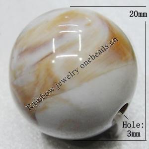 Dichroic Solid Acrylic Beads, Round 20mm Hole:3mm Sold by Bag 