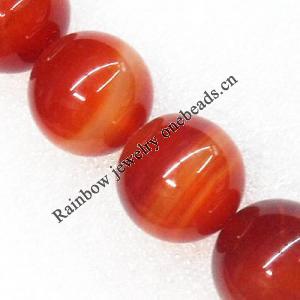 Gemstone beads, Agate(dyed), Round 12mm, sold per 16-inch strand