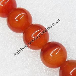 Gemstone beads, Agate(dyed), Round 14mm, sold per 16-inch strand