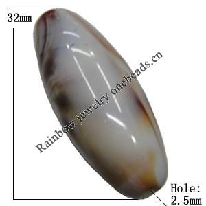 Dichroic Solid Acrylic Beads, Horse Eye 12x32mm Hole:2.5mm Sold by Bag 