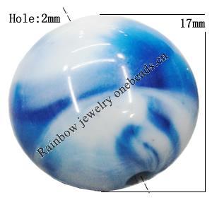 Dichroic Solid Acrylic Beads, Flat Round 17x17x10mm Hole:2mm Sold by Bag 