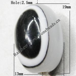 Resin Beads, Oval 19x13mm Hole:2.5mm Sold by Bag 