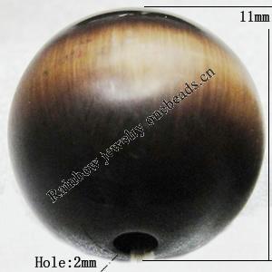 Resin Beads, Round 11mm Hole:2mm Sold by Bag 