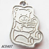 Pendant, Lead-free Zinc Alloy Jewelry Findings, Bear 21x30mm Hole:3mm,Sold by Bag