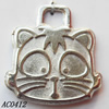 Pendant, Lead-free Zinc Alloy Jewelry Findings, Cat Head 22x24mm Hole:4mm, Sold by Bag