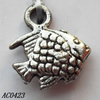 Pendant, Lead-free Zinc Alloy Jewelry Findings, Fish 10x11mm Hole:1mm ,Sold by Bag