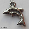 Pendant, Lead-free Zinc Alloy Jewelry Findings, Dolphin 12x14mm Hole:1mm, Sold by Bag