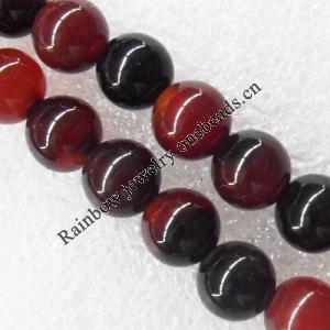 Gemstone beads, Agate(dyed), Round 12mm, sold per 16-inch strand