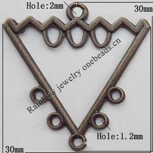Connector, Lead-free Zinc Alloy Jewelry Findings, 30x30mm Hole=2mm,1.2mm, Sold by Bag