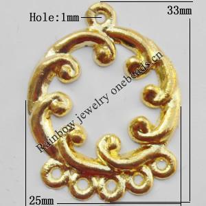 Connector, Lead-free Zinc Alloy Jewelry Findings, 25x33mm Hole=1mm, Sold by Bag