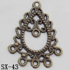 Connector, Lead-free Zinc Alloy Jewelry Findings, 24x30mm Hole=1mm, Sold by Bag