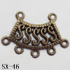 Connector, Lead-free Zinc Alloy Jewelry Findings, 30x20mm Hole=1mm, Sold by Bag